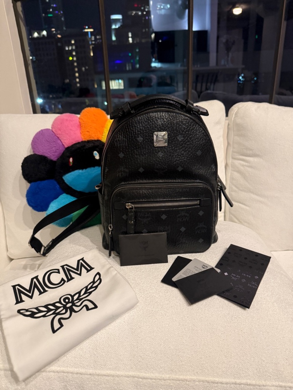 MCM Star Backpack in Black